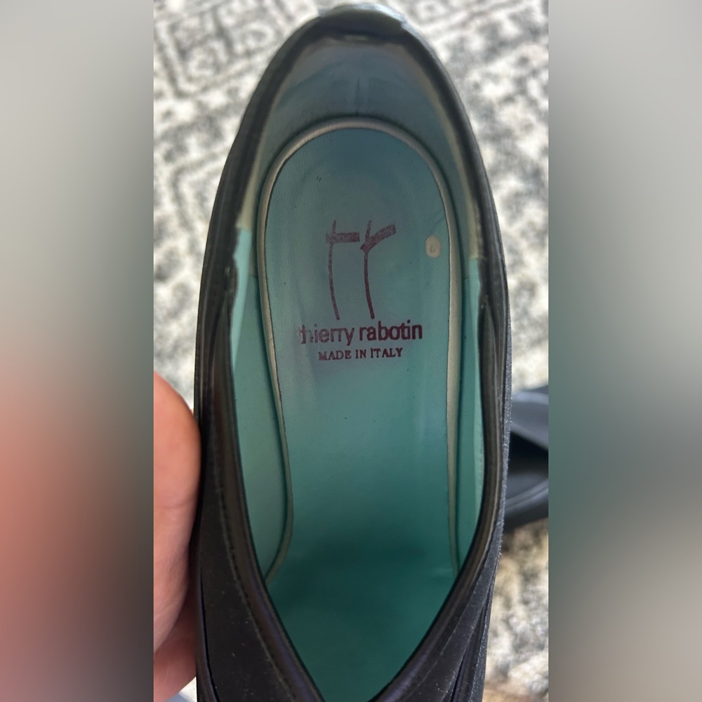 Thierry Robotin Oxford Fabric Stretch Italian Leather Slip On Pumps | EU 40 US 9 - Picture 8 of 9